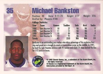 1992 Classic Draft Picks #35 Michael Bankston  Back