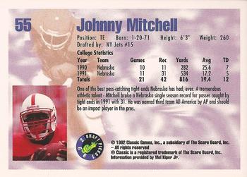 1992 Classic Draft Picks #55 Johnny Mitchell  Back