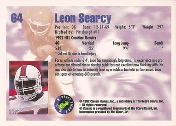 1992 Classic Draft Picks #64 Leon Searcy  Back