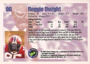 1992 Classic Draft Picks #90 Reggie Dwight  Back