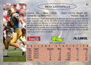 1993 Classic #47 Sean LaChapelle  Back