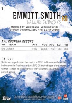 2014 Topps Fire #1 Emmitt Smith Back