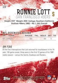 2014 Topps Fire #19 Ronnie Lott Back