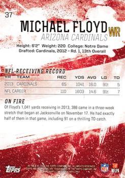 2014 Topps Fire #37 Michael Floyd Back