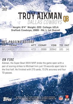 2014 Topps Fire #38 Troy Aikman Back