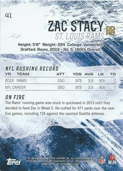 2014 Topps Fire #41 Zac Stacy Back