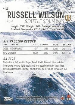 2014 Topps Fire #46 Russell Wilson Back