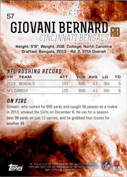 2014 Topps Fire #57 Giovani Bernard Back