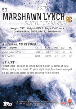 2014 Topps Fire #59 Marshawn Lynch Back