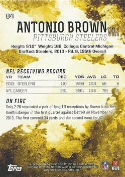 2014 Topps Fire #84 Antonio Brown Back