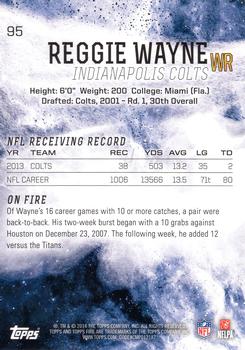 2014 Topps Fire #95 Reggie Wayne Back