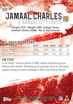 2014 Topps Fire #99 Jamaal Charles Back