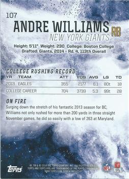 2014 Topps Fire #107 Andre Williams Back