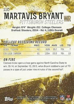 2014 Topps Fire #110 Martavis Bryant Back