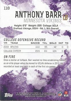 2014 Topps Fire #118 Anthony Barr Back