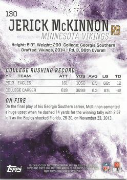 2014 Topps Fire #130 Jerick McKinnon Back