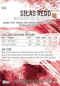 2014 Topps Fire #141 Silas Redd Back