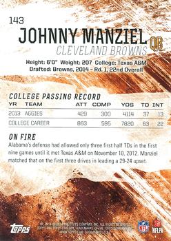 2014 Topps Fire #143 Johnny Manziel Back