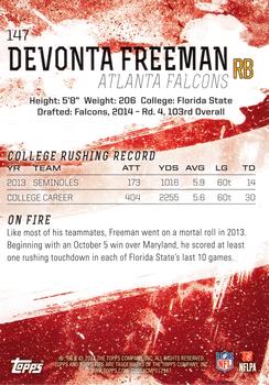 2014 Topps Fire #147 Devonta Freeman Back