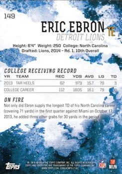 2014 Topps Fire #149 Eric Ebron Back
