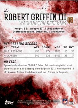 2014 Topps Fire #55 Robert Griffin III Back