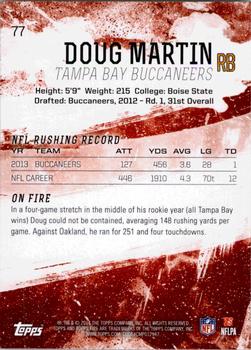 2014 Topps Fire #77 Doug Martin Back