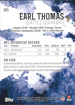 2014 Topps Fire #85 Earl Thomas Back
