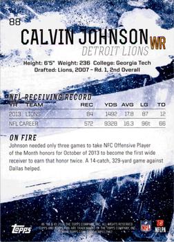 2014 Topps Fire #88 Calvin Johnson Back