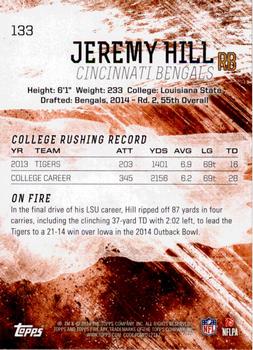 2014 Topps Fire #133 Jeremy Hill Back