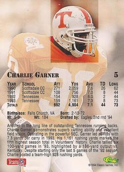 1994 Classic NFL Draft #5 Charlie Garner  Back