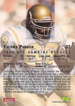 1994 Classic NFL Draft #32 Vaughn Parker  Back