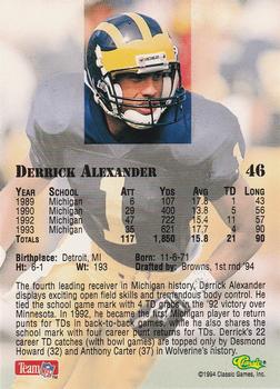 1994 Classic NFL Draft #46 Derrick Alexander  Back