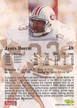1994 Classic NFL Draft #49 James Bostic  Back