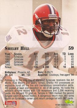 1994 Classic NFL Draft #59 Shelby Hill  Back