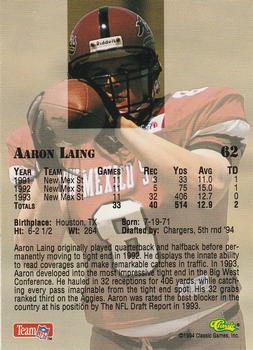 1994 Classic NFL Draft #62 Aaron Laing  Back