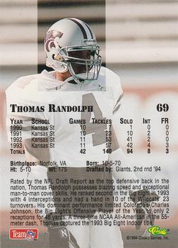 1994 Classic NFL Draft #69 Thomas Randolph  Back