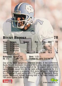 1994 Classic NFL Draft #78 Bucky Brooks  Back