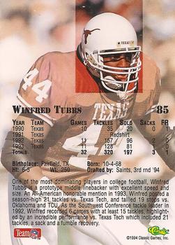 1994 Classic NFL Draft #85 Winfred Tubbs  Back