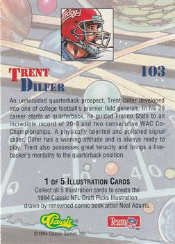 1994 Classic NFL Draft #103 Trent Dilfer  Back