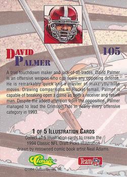 1994 Classic NFL Draft #105 David Palmer  Back