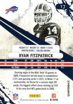 2010 Panini Rookies & Stars #17 Ryan Fitzpatrick  Back