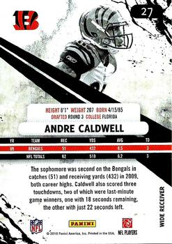 2010 Panini Rookies & Stars #27 Andre Caldwell  Back