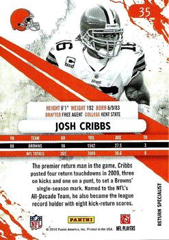 2010 Panini Rookies & Stars #35 Josh Cribbs  Back