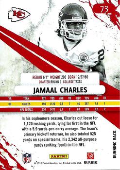 2010 Panini Rookies & Stars #73 Jamaal Charles  Back