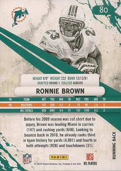 2010 Panini Rookies & Stars #80 Ronnie Brown  Back