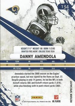 2010 Panini Rookies & Stars #134 Danny Amendola  Back