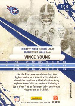 2010 Panini Rookies & Stars #158 Vince Young  Back