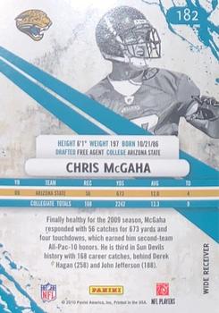 2010 Panini Rookies & Stars #182 Chris McGaha  Back