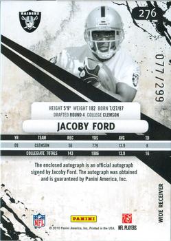 2010 Panini Rookies & Stars #276 Jacoby Ford  Back