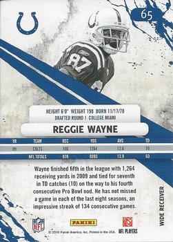 2010 Panini Rookies & Stars #65 Reggie Wayne  Back